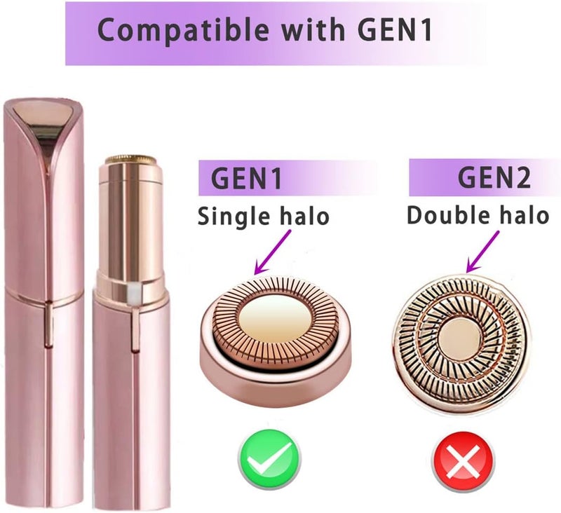 BECHY Facial Hair Remover Replacement Heads Gen 1 for Finishing Touch Flawless Facial Hair Removal,Effective Compatible with Flawless Shaver Tool for Women 18K Gold-Plated Rose Gold, 6 pcs,As Seen On TV. - Image 2